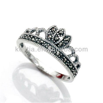 Latest marcasite diamond jewelry 925 thai silver rings